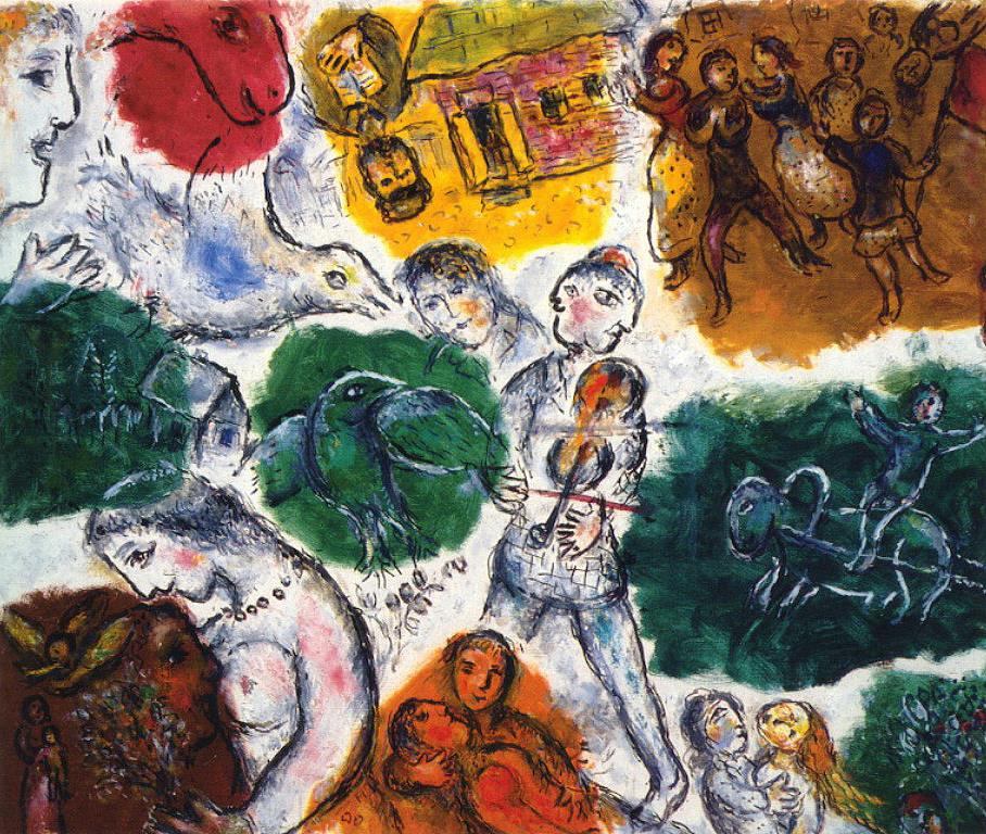 Composition contemporaine Marc Chagall Peintures à l'huile